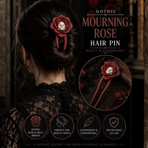 Mourning Rose Hair Pin