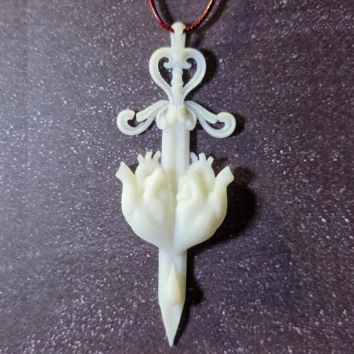 Pierced Anatomical Heart Pendant - Image 2