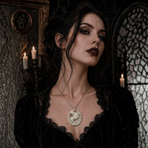 Victorian Skull Pendant Necklace